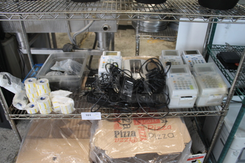 ALL ONE MONEY! Tier Lot of Various Items Including Ecolab Prep N Print Consoles and Label Printer Paper
