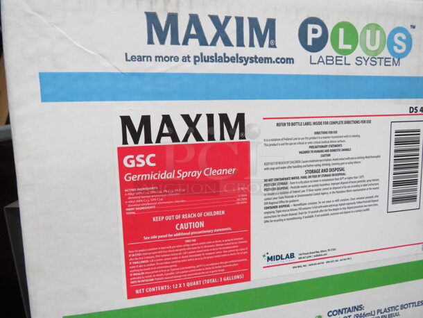 Maxim Plus Quart Bottle Of Germicidal Spray Cleaner. 6XBID - Image 2 of 2