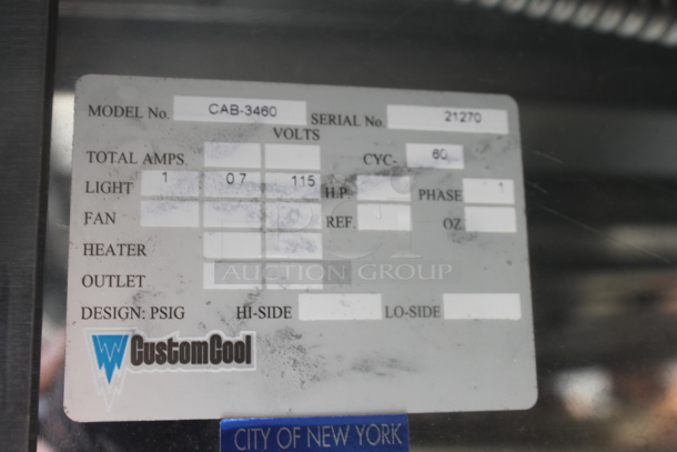 BRAND NEW SCRATCH AND DENT! CustomCool CAB-3460 Stainless Steel Commercial Table w/ 2 Under Shelves. - Image 4 of 5