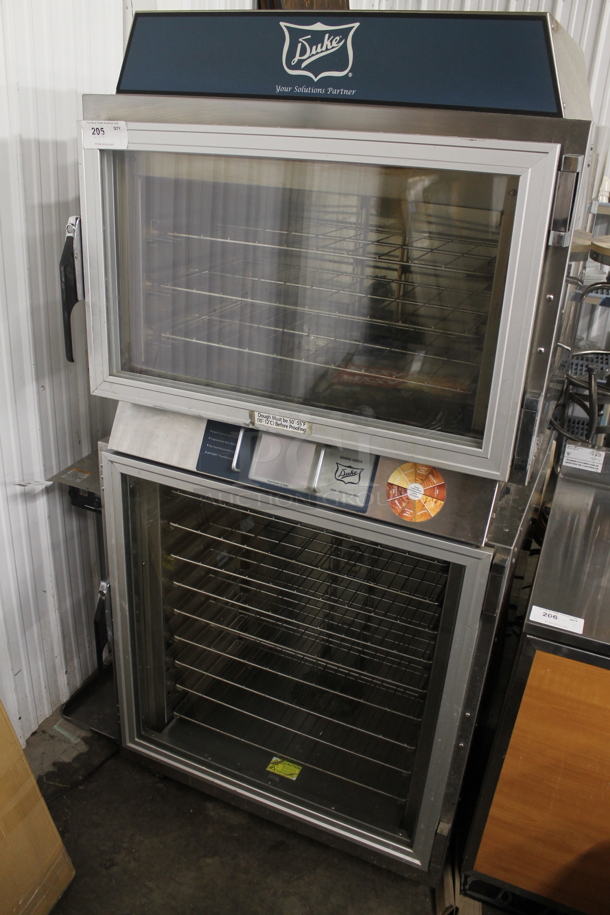 2011 Duke TSC-6/18 Stainless Steel Commercial Electric Powered Oven Proofer on Commercial Casters. 208 Volts, 3 Phase. 
