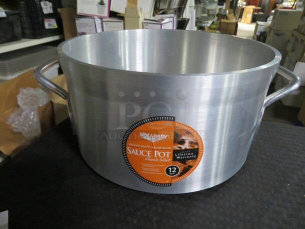 One NEW Vollrath 12 Quart Heavy Duty Aluminum  Stockpot. #68413 - Image 1 of 1