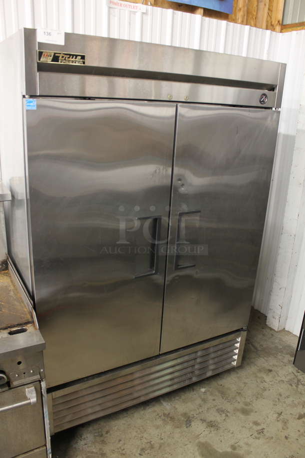 2011 True T-49F-HC Stainless Steel Commercial 2 Door Reach In Freezer w/ Poly Coated Racks on Commercial Casters. 115 Volts, 1 Phase. Tested and Working! - Image 1 of 8