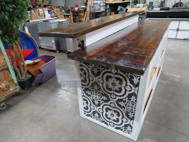 One Wooden Bar With 4 Under Shelves. 96X36X46 - Image 4 of 4