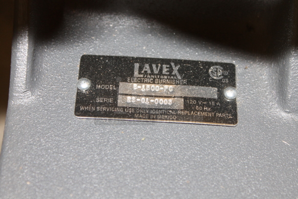 BRAND NEW SCRATCH AND DENT! Lavex B-1500-FC Metal Commercial High Speed Burnisher. 120 Volts, 1 Phase. Tested and Working! - Image 7 of 7