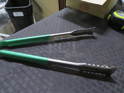 NEW Vollrath 12 Inch  Utility Tongs With Gator Grip Handles. 3XBID