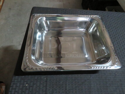 One NEW Vollrath Miramar Half Size 2-3/4  Inch Deep Decorative Round Stainless Steel Food Pan. #8230720. 84.49.
