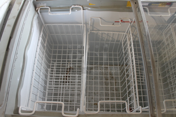 Excellence VBN-4 Metal Commercial Floor Style Freezer Merchandiser w/ Poly Coated Baskets on Commercial Casters. Glass Broken on 1 Lid. 115 Volts, 1 Phase. Tested and Working! - Image 2 of 5