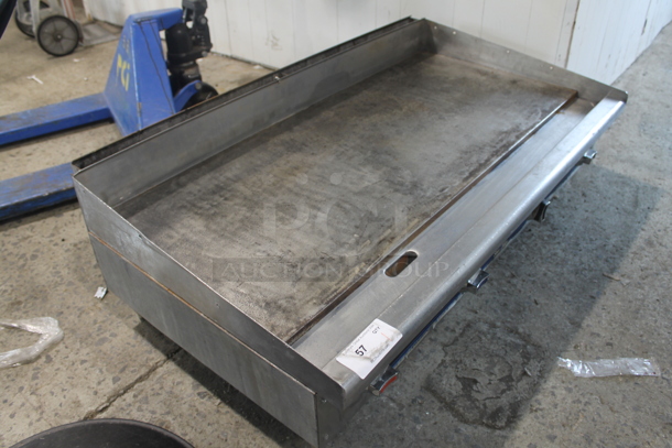 Star Max Stainless Steel Commercial Countertop Natural Gas Powered Flat Top Griddle.  - Image 3 of 7