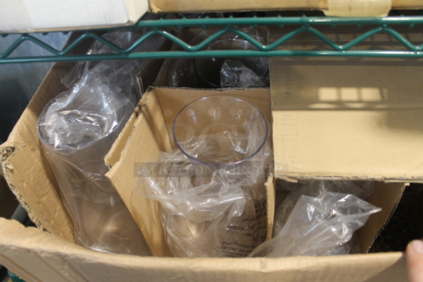 ALL ONE MONEY! Lot of Steam Table Aluminum Pans, Ketchup Squeeze Bottles, Mixing Glasses, Carafes, Foil Laminated Board Lids AND MORE! Metro Shelf Not Included - Image 4 of 6