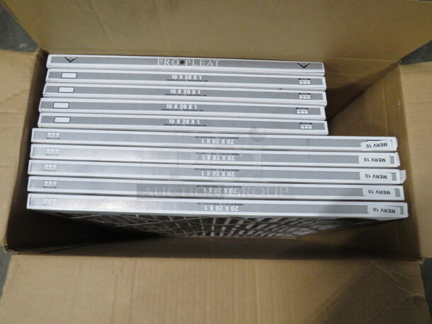 One Lot Of 10 Assorted Filters. 5-16X20X1. 5-20X20X1. - Image 1 of 1