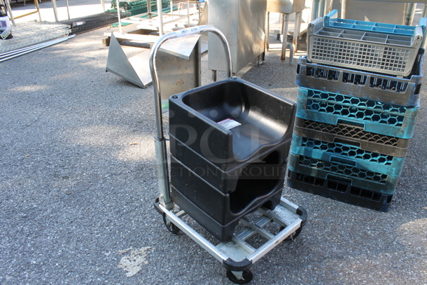 Metal Commercial Cart w/ 2 Black Poly Booster Seats on Commercial Casters. - Image 2 of 2