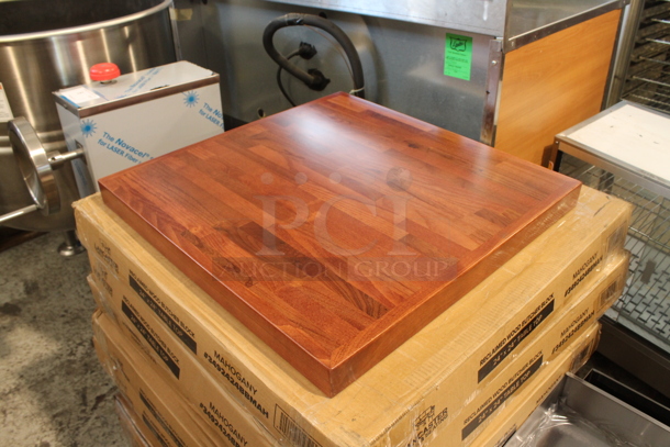 10 BRAND NEW SCRATCH AND DENT! Lancaster Table & Seating 3492424BBMAH Mahogany Reclaimed Wood Butcher Block Tabletops. 10 Times Your Bid! - Image 4 of 5