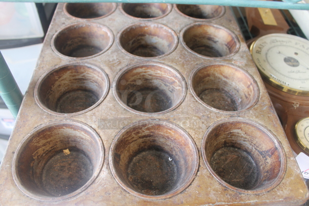 4 Metal 12 Cup Muffin Baking Pans. 4 Times Your Bid! - Image 3 of 3