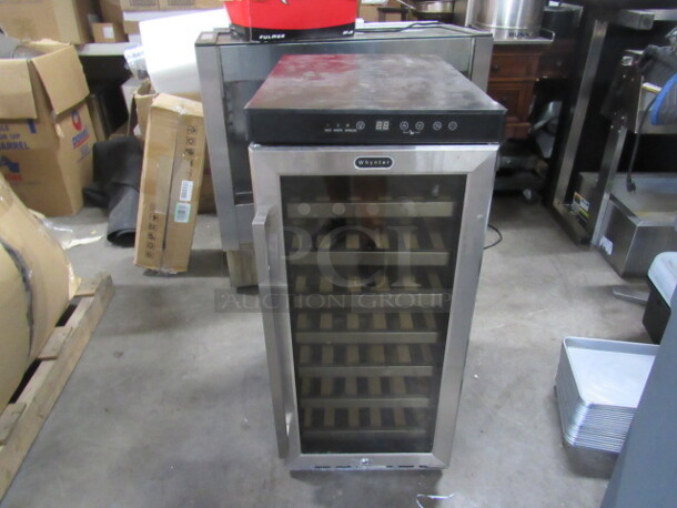One Whynter 33 Bottle Wine Chiller With 7 Slide Out Racks. 120 Volt. Model# BWR-33SD. 15X22.5X34. $992.34. WORKING!