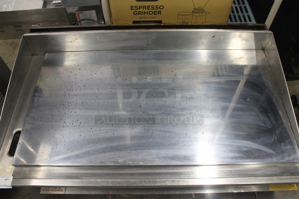 Keating Miraclean 483FLD Stainless Steel Commercial Natural Gas Powered Chrome Top Flat Top Griddle.  - Image 4 of 8