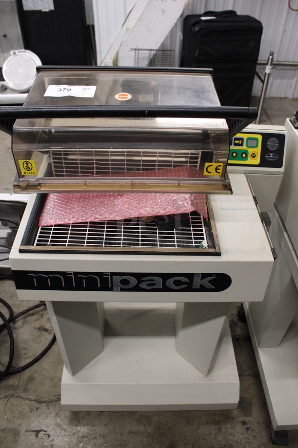 Minipack Model Minimini Metal Commercial Floor Style Bar Heat Sealer Shrink Wrap Station. 115 Volts, 1 Phase. 26x20x38. Tested and Working!