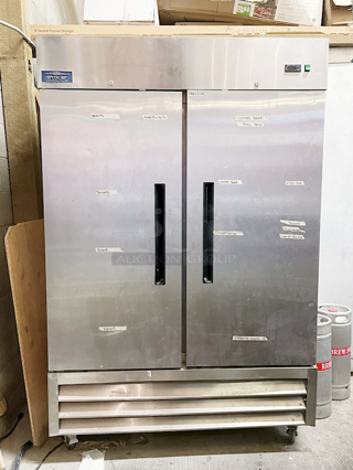 Arctic Air AF49 54" Two Solid Door Reach-In Freezer On Commercial Casters. Tested: Works Great!! 