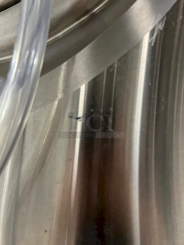 LIKE NEW! Ningbo Bme 30FV 30BBL Fermenter/Unitank/Conical Stainless Steel Fermentation Tank. S/N: BME30FV021 
.
Fully Functioning

.
Gross volume: 4,430L(26% head space); 
Tank size: Φ1,600x1500mm, approx. total height 12ft
Jacketed and insulated. SUS304 stainless steel, 3mm thickness plate for inner tank, 1.5mm for dimple jacket and 2mm for outer shell.
Interior tank 2b finish and passivated, ribbon polish for welded place; 4#finish or mirror finish for inner tank available
Outer tank brushed. Dish head polished. ribbon polish for welded place
Dish head, 60° cone bottom, Side shadowless manway(double side welded)
DIN 65 style 1.5” Rotating racking arm(or tri-clamp),
3 zone dimple cooling jackets, 3/4″ NPT inlet and outlet
80mm Polyurethane insulation
CIP arm and spray ball, blowoff pipe
Necessary butterfly valves, sample valve, Thermometer, Pressure gauge( oil style), PVRV, tri-clamp and gasket fittings.

Manufactured: 12/30/2019

Located in: Rancho Cucamonga, CA. Shipping is Available. - Image 8 of 8