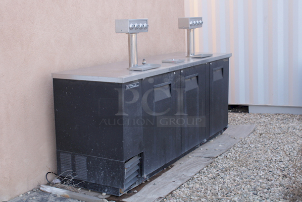 NICE! True Kegerator, 3 Door, Dual T-Box, 8 Tap With Glass Washer. In Working Condition When Removed. Has Been Stored Outside 90-3/8"x27-1/8"x37" - Image 2 of 4