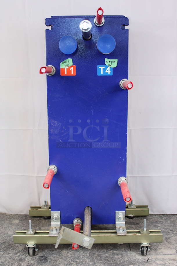 NEW/NEVER USED CPE 60H-37D 10 Barrel 37 Plate Heat Exchanger / Wort Cooler. Designed to Cool Wort From 200 F to 70 F Using City Water At Around 50 F. This Heat Exchanger Is Designed So The Discharged Water Is Hot Enough To Put Into Your Hot Liquor Tank for Your Next Brew. Designed To Cool A Batch In Approximately 30 Minutes. - Image 4 of 5