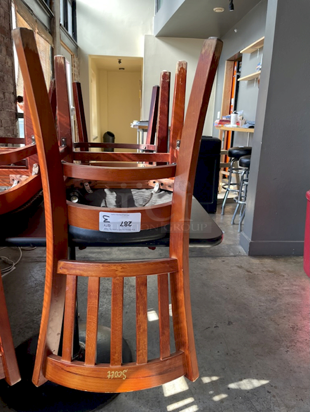 HIGH QUALITY! Restaurant Chairs, Solid Wood With Padded Seats. 3x Your Bid - Image 8 of 8