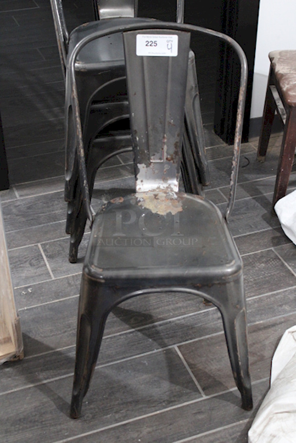 FDW Restaurant Dining Chairs, Indoor/Outdoor, Metal, 18 Inch Seat Height. 4x Your Bid