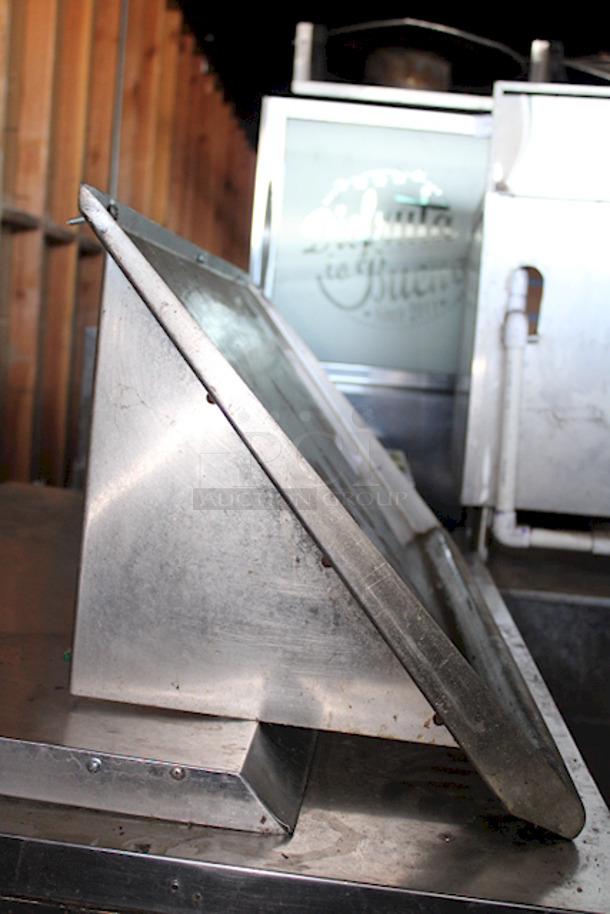 HEAVY DUTY!  42" Wall Mounted Slanted Rack Shelf, Stainless Steel. Hold Up To (2) Racks racks up to 21"W x 19 7/8"D. 42x22-1/2x12 - Image 3 of 4