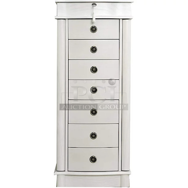 BEAUTIFUL!!  Hives and Honey Nora - Standing Jewelry Armoire Jewelry Chest- White