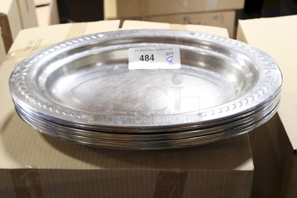 SPECTACULAR!! Stainless Steel Oval Buffet Line Inserts. 19x12x2. 8x Your Bid