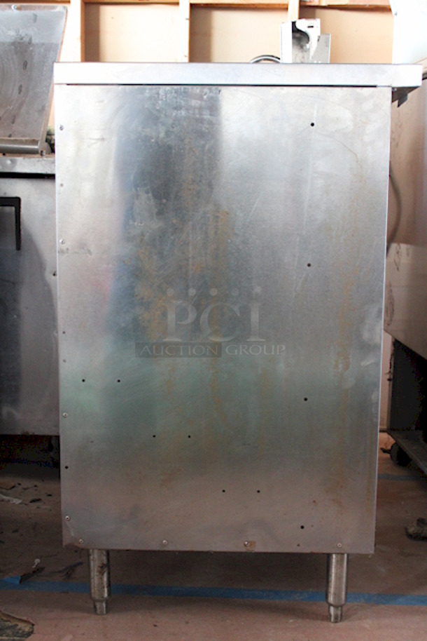 DON'T MIND THE DUST! Perlick Lighted DBGS-24 Back Bar Glass Storage Cabinet, 24"W, (3) adjustable sound-deadened shelves, stainless steel construction. LED Build Needs To Be Replaced.  - Image 2 of 7