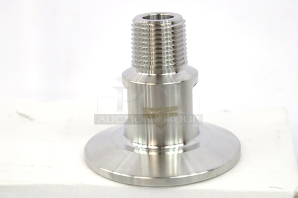 NEW-NEVER USED Glacier Tanks National Pipe Taper Adapter – Tri-Clamp Connection : 1-1/2” x MNPT 3/8”.  - Image 1 of 4