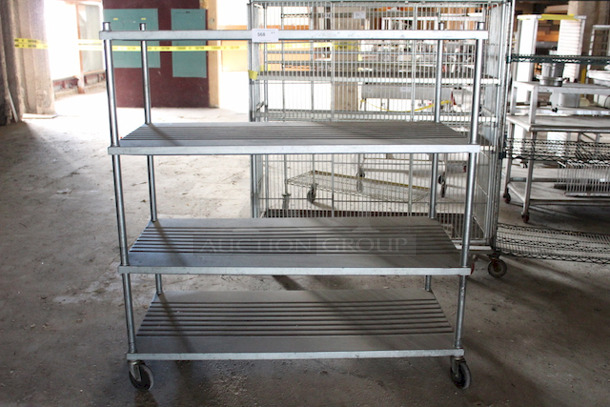 AWESOME! Eastern Steel Rack Co, Rack Includes 4 Solid Removable Shelves On Commercial Casters, 48x27-1/2x63. 6x Your Bid. 