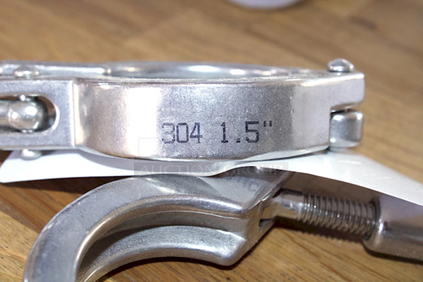 NEW-NEVER USED Glacier Tanks 1-1/2” Sanitary Clamps, Single Hinge, SS304 Stainless Steel. 8x Your Bid - Image 3 of 3