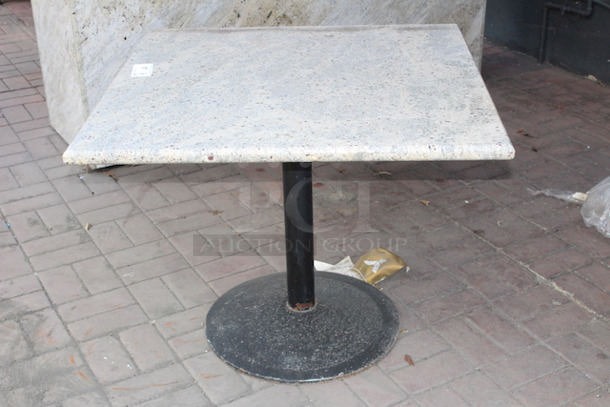 IMMACULATE! Outdoor 36x36 Granite Table Top On Sturdy Metal Base! 