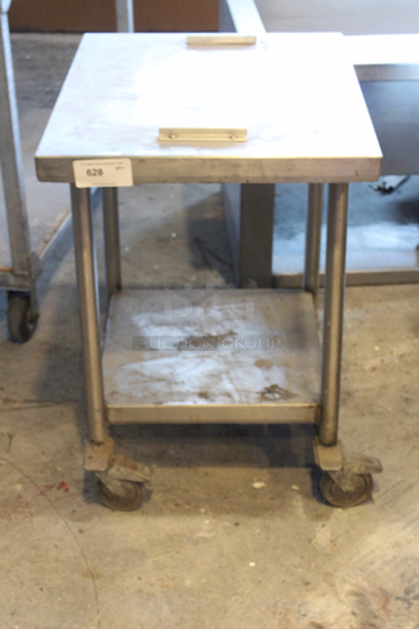 Amazing Stainless Steel Equipment Stand With Under-Shelf On Commercial Casters. Approximate Dimensions: 30x24x30 