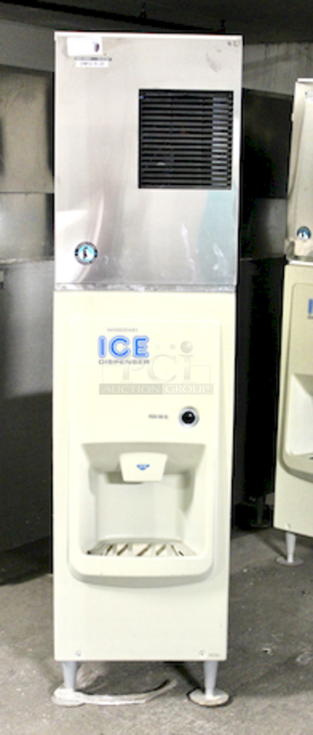 STELLAR! Lot Of (3) Hoshizaki KM-500 MWE Ice Maker, 512lbs/Day, Water Cooled On DB-130C Hotel Ice Dispenser, 130lbs Insulated Ice Storage, Dispenses 20lbs Of Ice Per Minute. Tested. Observed Working At Removal. 115v/60hz/1ph