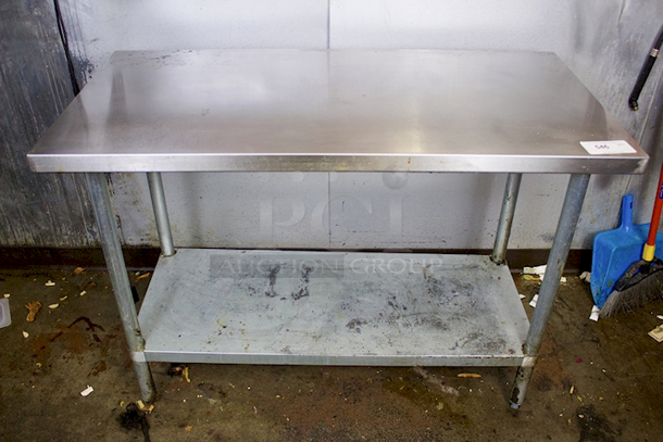 Stainless Steel Work Table With Galvanized Under-Shelf. Approx. Dimensions 48x24x34 - Image 2 of 3