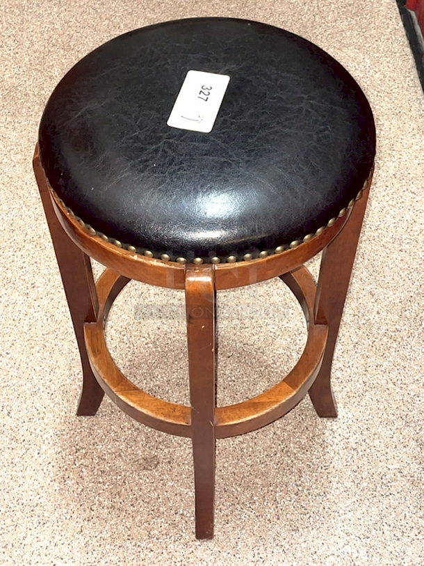 SWEET! Wooden Barstool With Foot Rest & Padded Seat W/ 360* Movement. Seat Not Attached - Needs Screws.  - Image 3 of 3