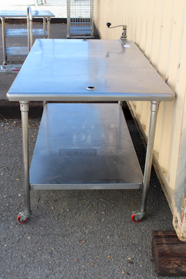 Stainless Steel Table With Undershelf and Can Opener (Welds On Undershelf Are Damaged) 72x39x39 - Image 7 of 10
