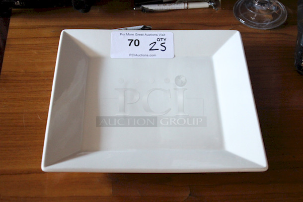LIKE NEW! Front of the House DOS027WHP21 Kyoto 11 3/4" Bright White Square Porcelain Plate. 11-3/4x11-3/4x1. 25x Your Bid - Image 3 of 6