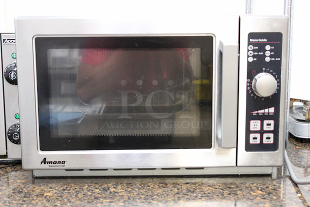 Amana RCS10DSE Medium Volume Stainless Steel Commercial Microwave - 120V, 1000W