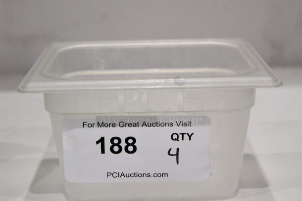 Cambro EN 63-1 Camware 1/6 Pans, 4” Deep
63⁄8" x 615⁄16"x4”
4x Your Bid
 - Image 6 of 6