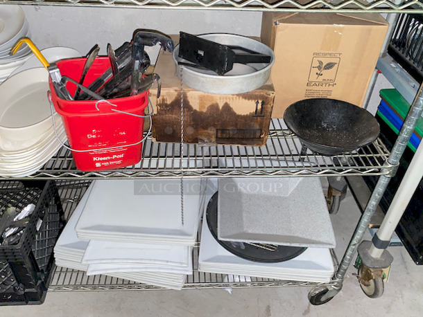 NICE MIX OF EVERYTHING! Cutting Boards, Dinnerware, Smallware and More!! Rack Not Included.  - Image 8 of 9