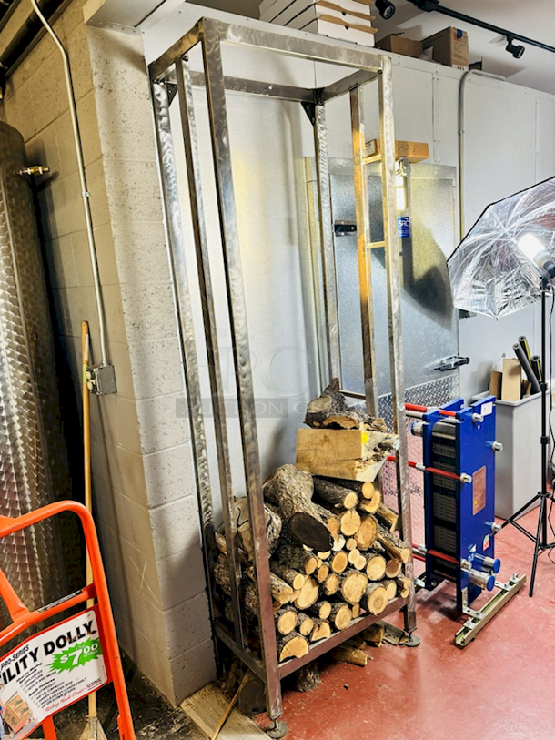 PIZZA! Stainless Steel Wood Holder For Wood Fired Pizza Oven - Image 1 of 7