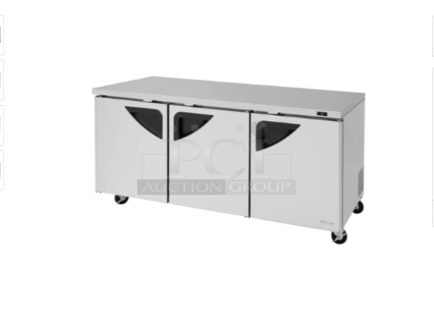 Excellent condition Turbo Air TUR-72SD 72W Undercounter Refrigerator with 3 Doors  115v Tested and Working - Image 1 of 7