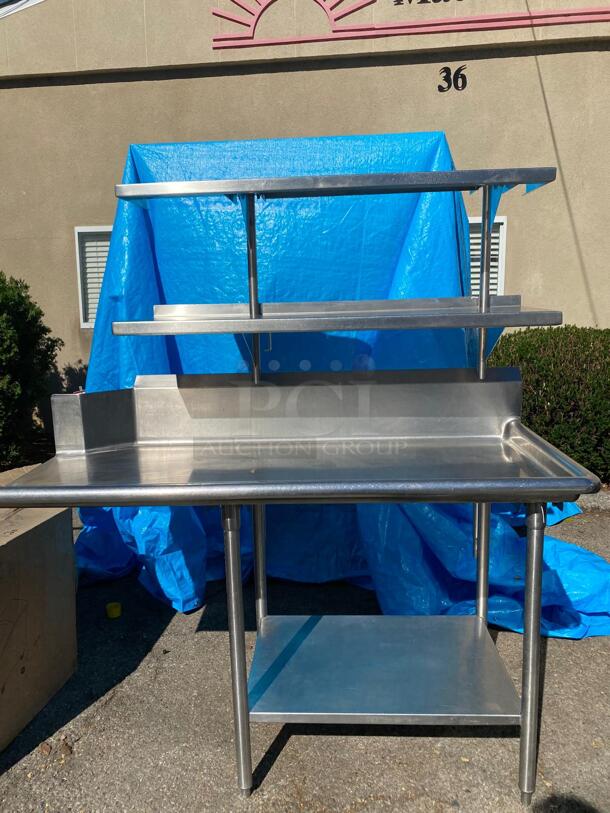 HEAVY DUTY STAINLESS STEEL WORK TABLE WITH SHELFS - Image 1 of 4