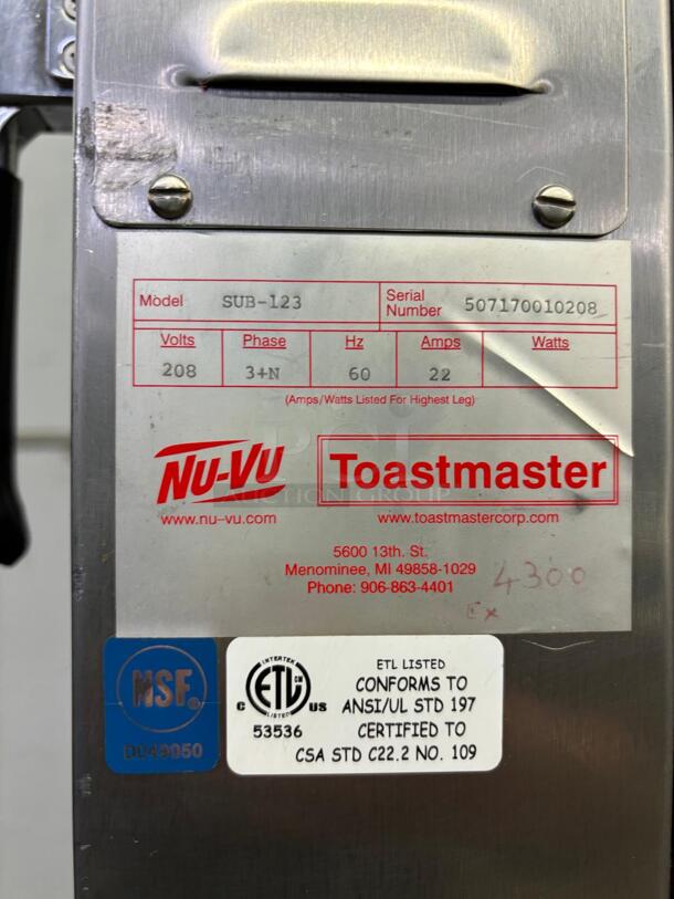 AMAZING!! Nu-Vu SUB-123 Convection Oven and Proofer Fully Insulated BRAND NEW - Image 3 of 5