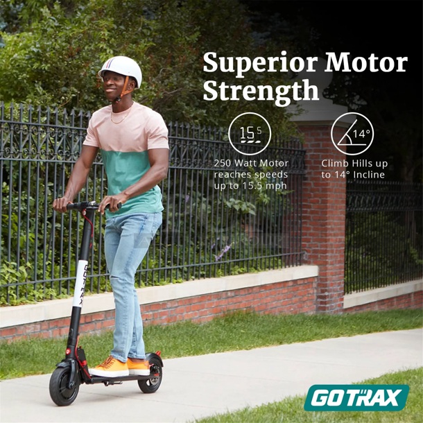 Gotrax Rival Electric Scooter, 8.5" Pneumatic Tire, Max 12 Mile Range and 15.5Mph Speed, 250W Foldable Escooter for Adult, Black - Image 4 of 8