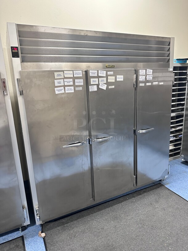 Late Model! Traulsen G31010 77 inch G Series Solid Door Reach-In Freezer with Left / Right / Right Hinged Doors 115 Volt Tested and Working! - Image 1 of 7