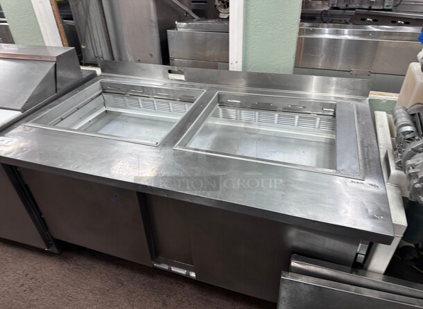 Certified Working Beverage-Air SPE60HC-24M 60 inch 2 Door Mega Top Refrigerated Sandwich Prep Table 115 Volt - Image 7 of 8